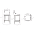 Manhattan Comfort Shubert Barstool with Solid Wood Frame in Ivory- Set of 3