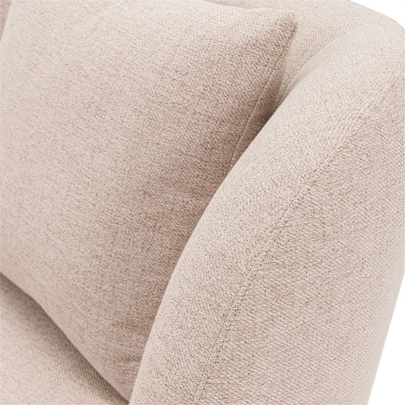 Manhattan Comfort Siri Sofa with Solid Wood Frame and Pillows in Wheat