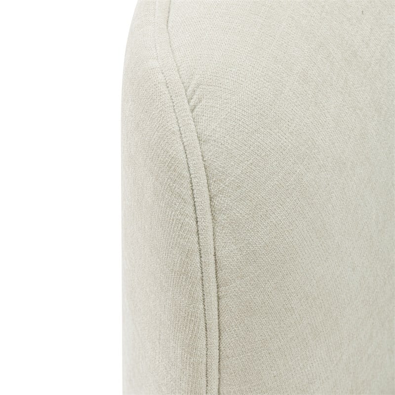 Daria Chenille Sofa Sectional with Solid Wood Frame and Pillows in Ivory