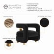 Manhattan Comfort Amirah Solid Wood Frame Accent Chair in Black