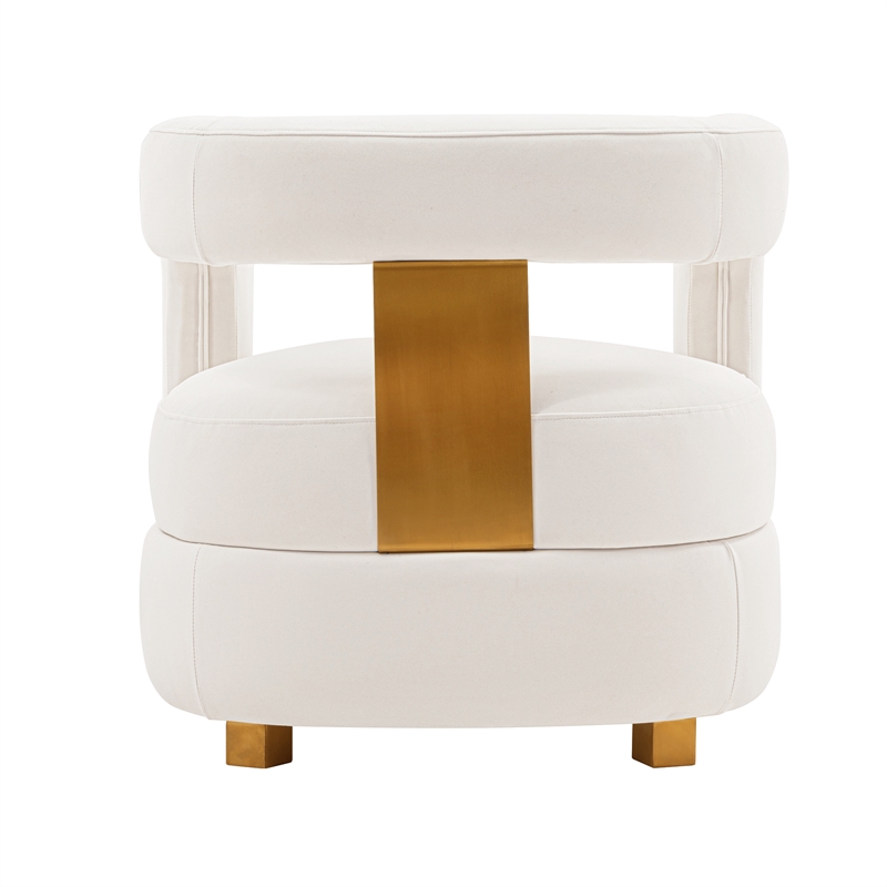 Manhattan Comfort Amirah Solid Wood Frame Accent Chair in White (Set of 2)