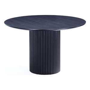 Manhattan Comfort Hathaway 59.05 Round Solid Wood Dining Table in Black