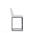 Manhattan Comfort Serena Counter Stool with Metal Base in White