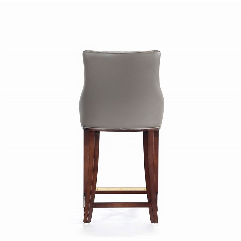 Shubert Counter Stool with Solid Wood Base in Dark Taupe - Set of 2