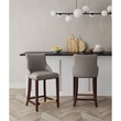 Shubert Counter Stool with Solid Wood Base in Dark Taupe - Set of 2