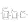 Shubert Counter Stool with Solid Wood Base in Dark Taupe - Set of 2