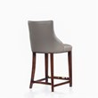 Shubert Counter Stool with Solid Wood Base in Dark Taupe - Set of 2