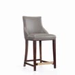 Shubert Counter Stool with Solid Wood Base in Dark Taupe - Set of 2