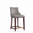 Shubert Counter Stool with Solid Wood Base in Dark Taupe - Set of 3