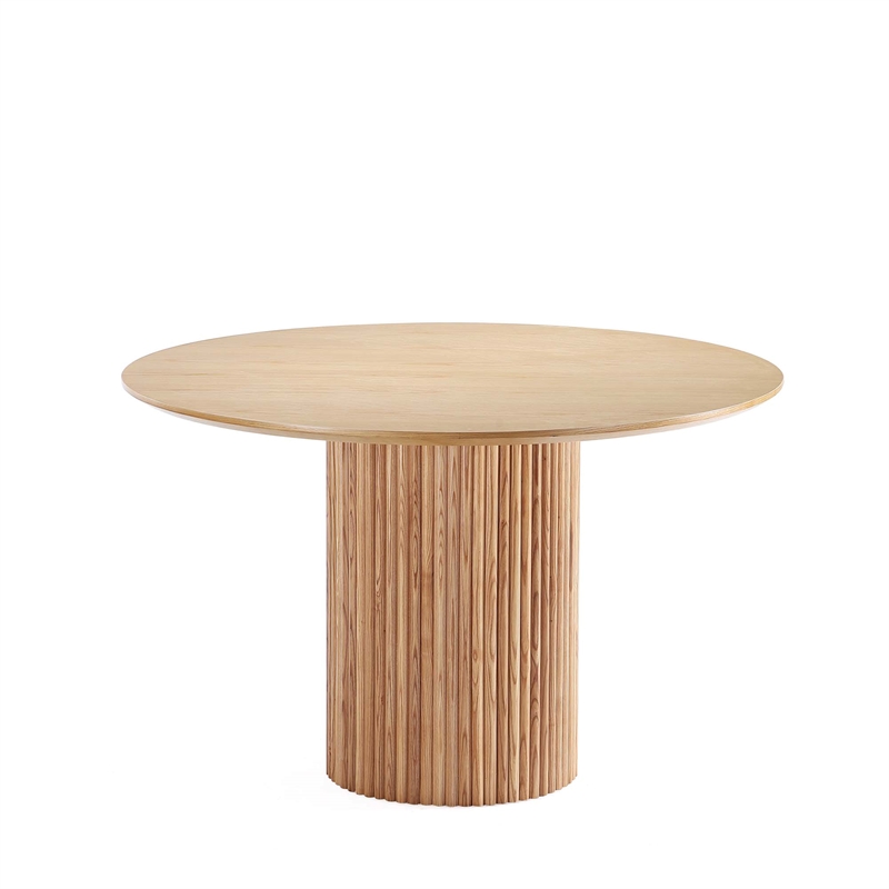 7-Piece Hathaway 59.05 Round Dining Set in Natural with 6 Aspen Dining Chairs