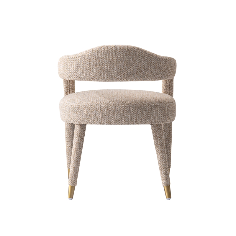 7-Piece Hathaway 59.05 Round Dining Set with 6 Aspen Dining Chairs in Gold