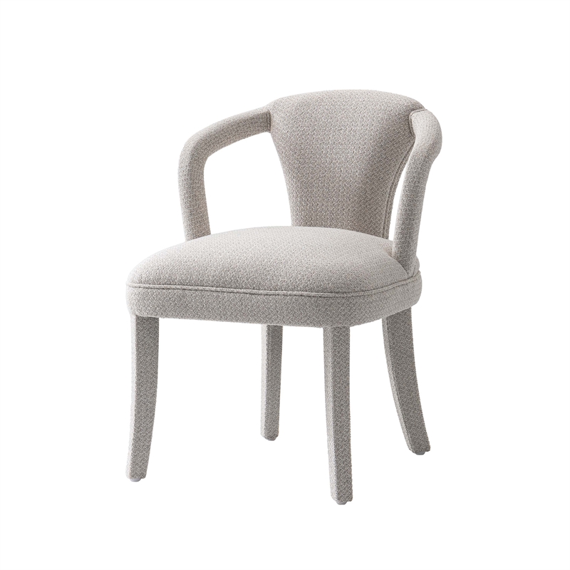 5-Piece Hathaway 47.24 Round Dining Set with 4 Palmer Dining Armchairs in Silver