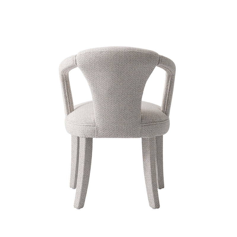 5-Piece Hathaway 47.24 Round Dining Set with 4 Palmer Dining Armchairs in Silver