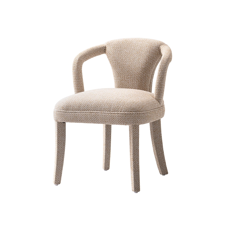 5-Piece Hathaway 47.24 Round Dining Set with 4 Palmer Dining Armchairs in Gold