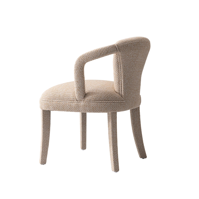 5-Piece Hathaway 47.24 Round Dining Set with 4 Palmer Dining Armchairs in Gold