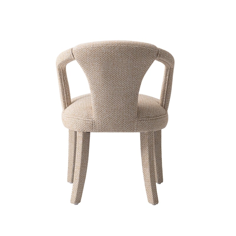 5-Piece Hathaway 47.24 Round Dining Set with 4 Palmer Dining Armchairs in Gold