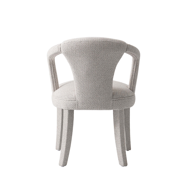 5-Piece Hathaway 47.24 Round Dining Set with 4 Palmer Dining Armchairs in Silver