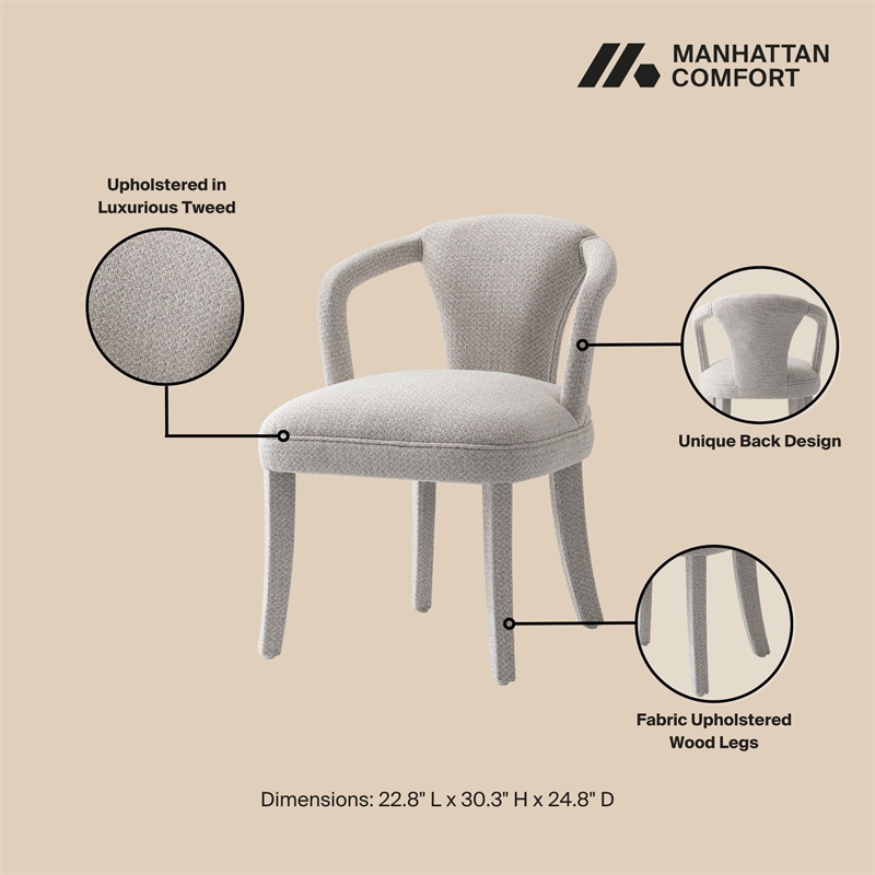 5-Piece Hathaway 47.24 Round Dining Set with 4 Palmer Dining Armchairs in Silver