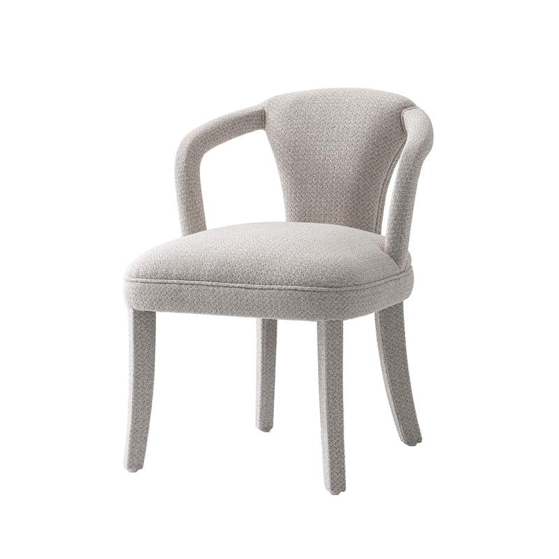 5-Piece Hathaway 47.24 Round Dining Set with 4 Palmer Dining Armchairs in Silver