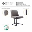 Manhattan Comfort Serena 8 Piece Dining Set with Steel Base in Gray