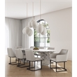 Manhattan Comfort Serena 8 Piece Dining Set with Steel Base in Light Gray