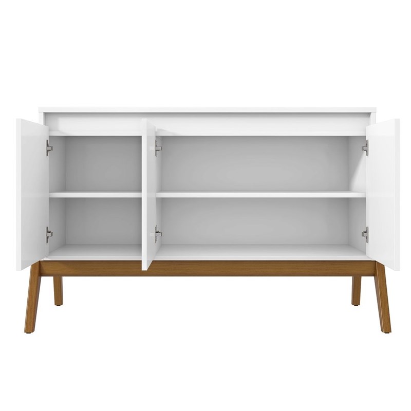 Manhattan Comfort Gales 48.50 Sideboard with Solid Wood Legs in Matte White