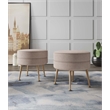 Bailey Ottoman in Oatmeal with Gold Feet and Solid Wood Frame - Set of 2