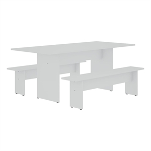 Manhattan Comfort NoMad 3-Piece Engineered Wood Dining Set in White