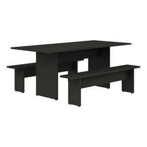 Manhattan Comfort NoMad 3-Piece Engineered Wood Dining Set in Gray