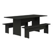 Manhattan Comfort NoMad 3-Piece Engineered Wood Dining Set in Gray