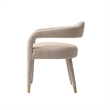 Aspen Dining Armchairs in Gold Dust with Solid Wood Frame - Set of 2