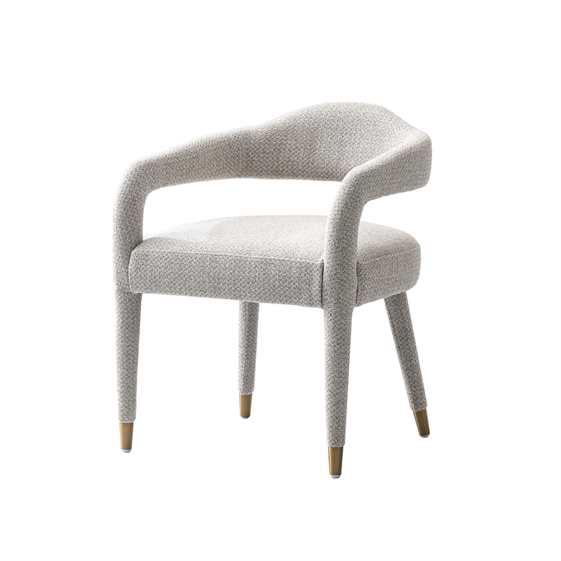 Aspen Dining Armchairs in Silver Lining with Solid Wood Frame- Set of 2