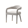 Aspen Dining Armchairs in Silver Lining with Solid Wood Frame- Set of 2