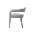 Aspen Dining Armchairs in Silver Lining with Solid Wood Frame- Set of 2