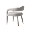 Aspen Dining Armchairs in Silver Lining with Solid Wood Frame- Set of 2