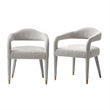 Aspen Dining Armchairs in Silver Lining with Solid Wood Frame- Set of 2