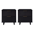 Manhattan Comfort Granville Nightstand 2.0 in Black - Solid Wood