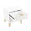 Manhattan Comfort DUMBO 1.0 Nightstand in White - Engineered Wood - Set of 2