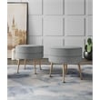 Bailey Ottoman in Gray with Gold Feet and Solid Wood Base - Set of 2