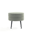 Bailey Ottoman in Sage Green with Solid Wood Frame and Black Feet - Set of 2