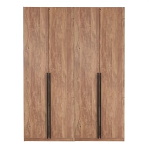 Lee Wardrobe Closet 2.0 from Engineered Wood in Golden Brown - Set of 2