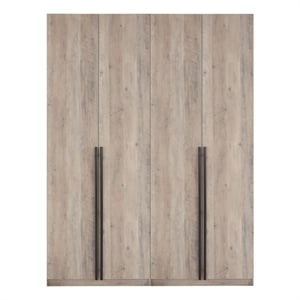 Lee Wardrobe Closet 2.0 from Engineered Wood in Rustic Gray - Set of 2