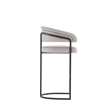 Manhattan Comfort Augusta Barstool with Metal Base in Light Gray - Set of 3