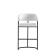 Manhattan Comfort Augusta Barstool with Metal Base in White - Set of 3