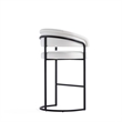 Manhattan Comfort Augusta Barstool with Metal Base in White - Set of 3