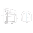 Manhattan Comfort Augusta Dining Chair with Metal Base in Light Gray - Set of 4