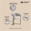 Manhattan Comfort Augusta Dining Chair with Metal Base in Light Gray - Set of 4