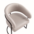Manhattan Comfort Augusta Dining Chair with Metal Base in Light Gray - Set of 4