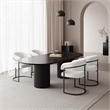 Manhattan Comfort Augusta Dining Chair with Metal Base in White - Set of 4