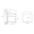Manhattan Comfort Augusta Dining Chair with Metal Base in White - Set of 4
